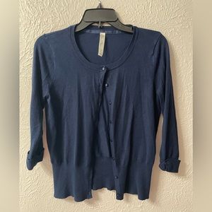 Navy blue Pina Rossi cardigan womens M